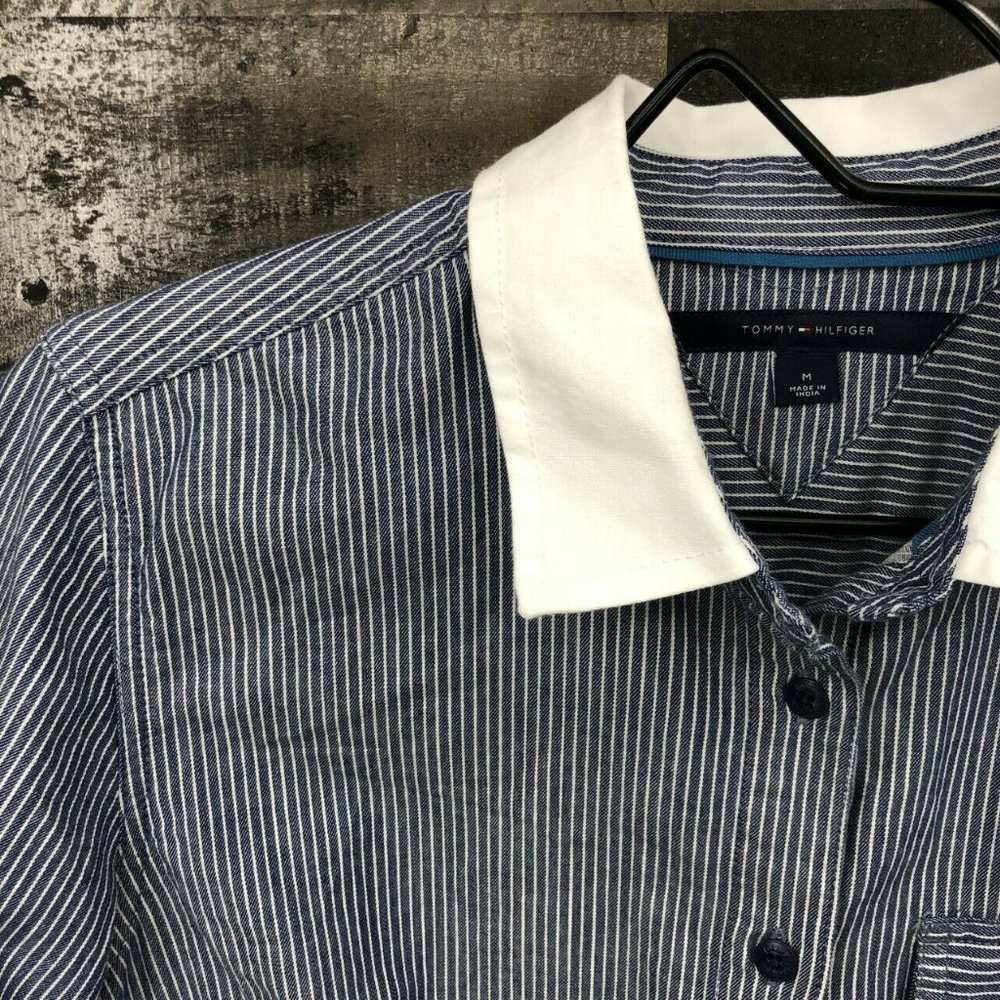 Tommy Hilfiger Collared Striped Shirt Size Medium - Picture 4 of 7